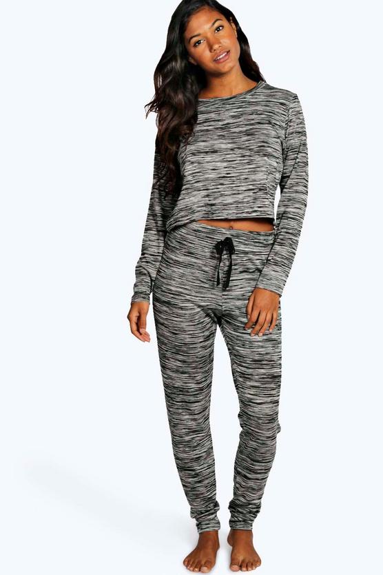 Milan Space Dye Lounge Top And Jogger Set